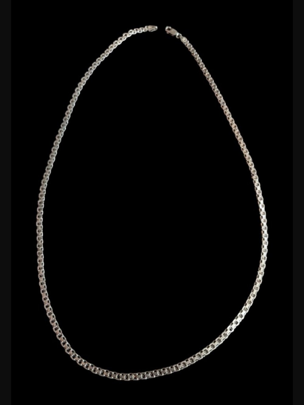 925 Oxidized Sterling Silver Bismark Chain 3.6mm Wide 24" Long Chain Necklace